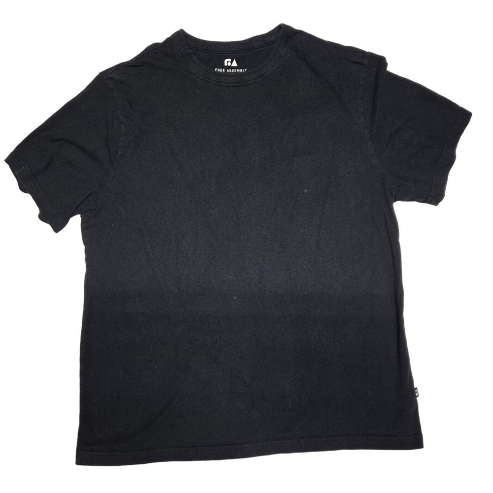 Free Assembly Men's Black‎ Short Sleeve Crewneck Basic Everyday T-Shirt Size L